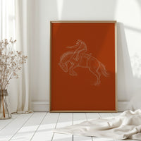 Minimalist Bronco Rider Sketch