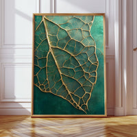 Golden Vein Leaf on Emerald