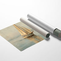 Sailboat Drifts Through Morning Mist