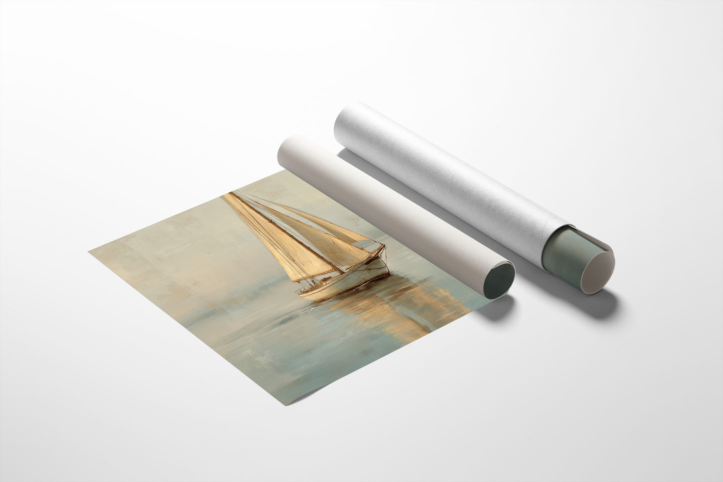 Sailboat Drifts Through Morning Mist