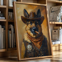 German Shepherd Sheriff in the Saddle
