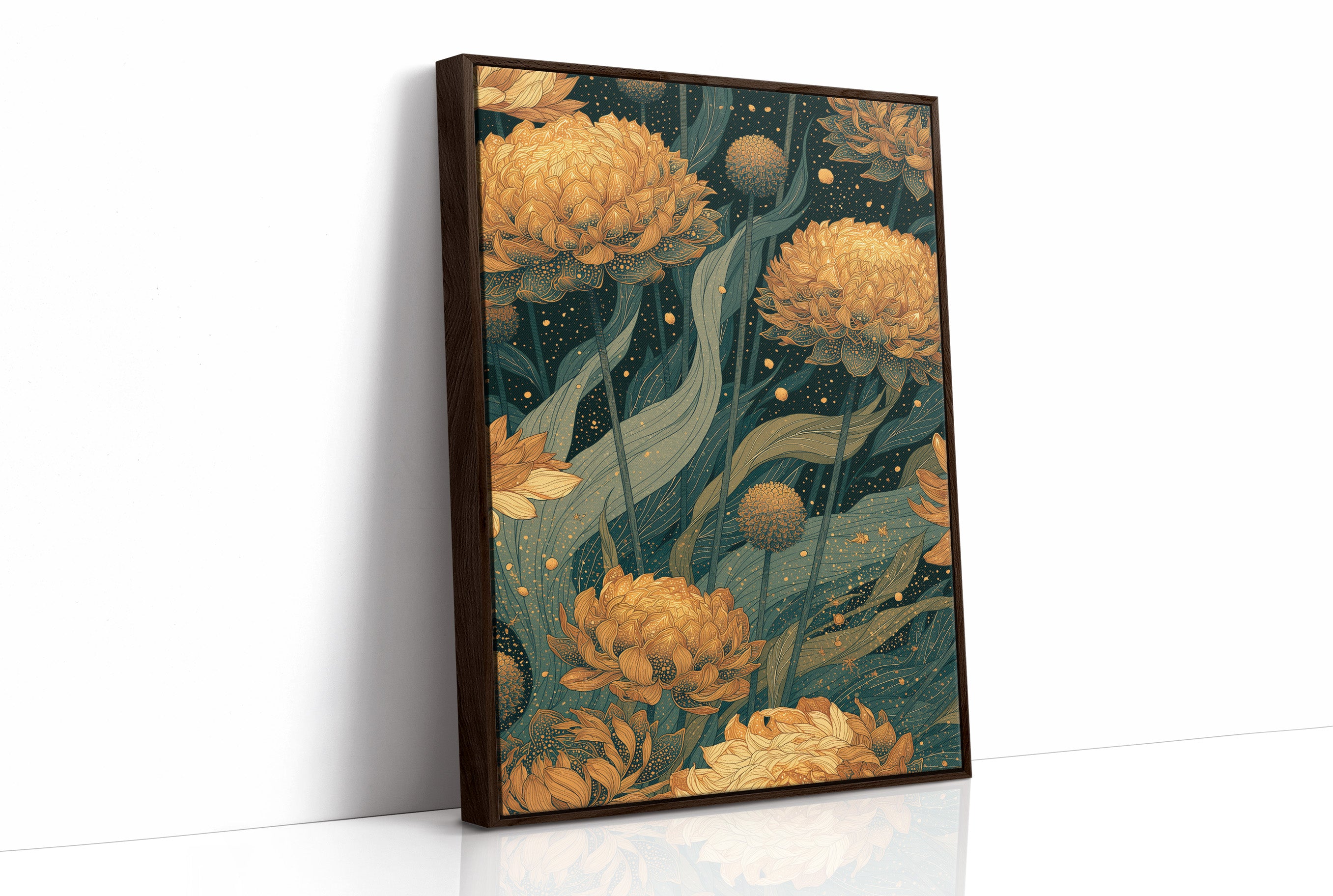 Golden Blooms in the Dark Garden: Marigold Study II
