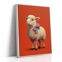 Sheep with a Lavender Bow