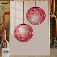 Rose Disco Spheres Catch Morning Light