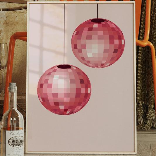 Rose Disco Spheres Catch Morning Light