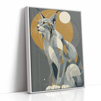Lynx Under Golden Moon
