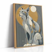 Lynx Under Golden Moon