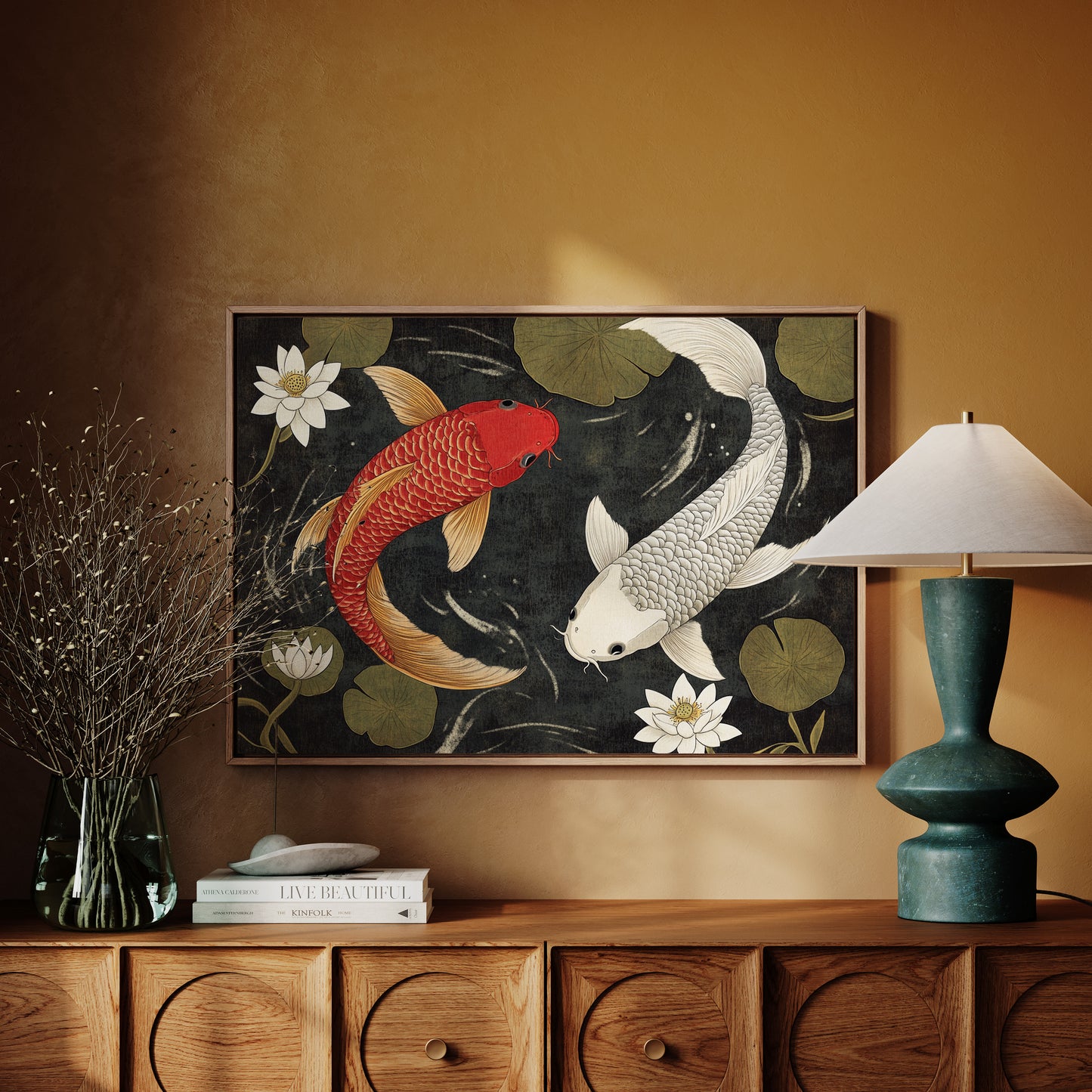 Koi Dance Among Midnight Lotuses