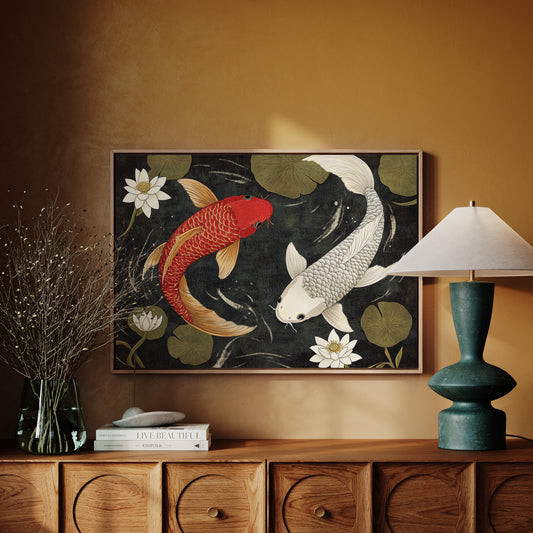 Koi Dance Among Midnight Lotuses