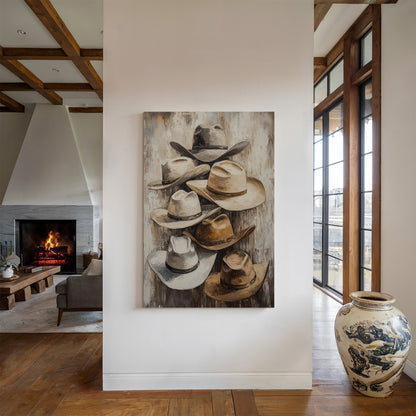 Rustic Cowboy Hats – Western Farmhouse Wall Art