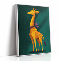 Giraffe in Purple Bow