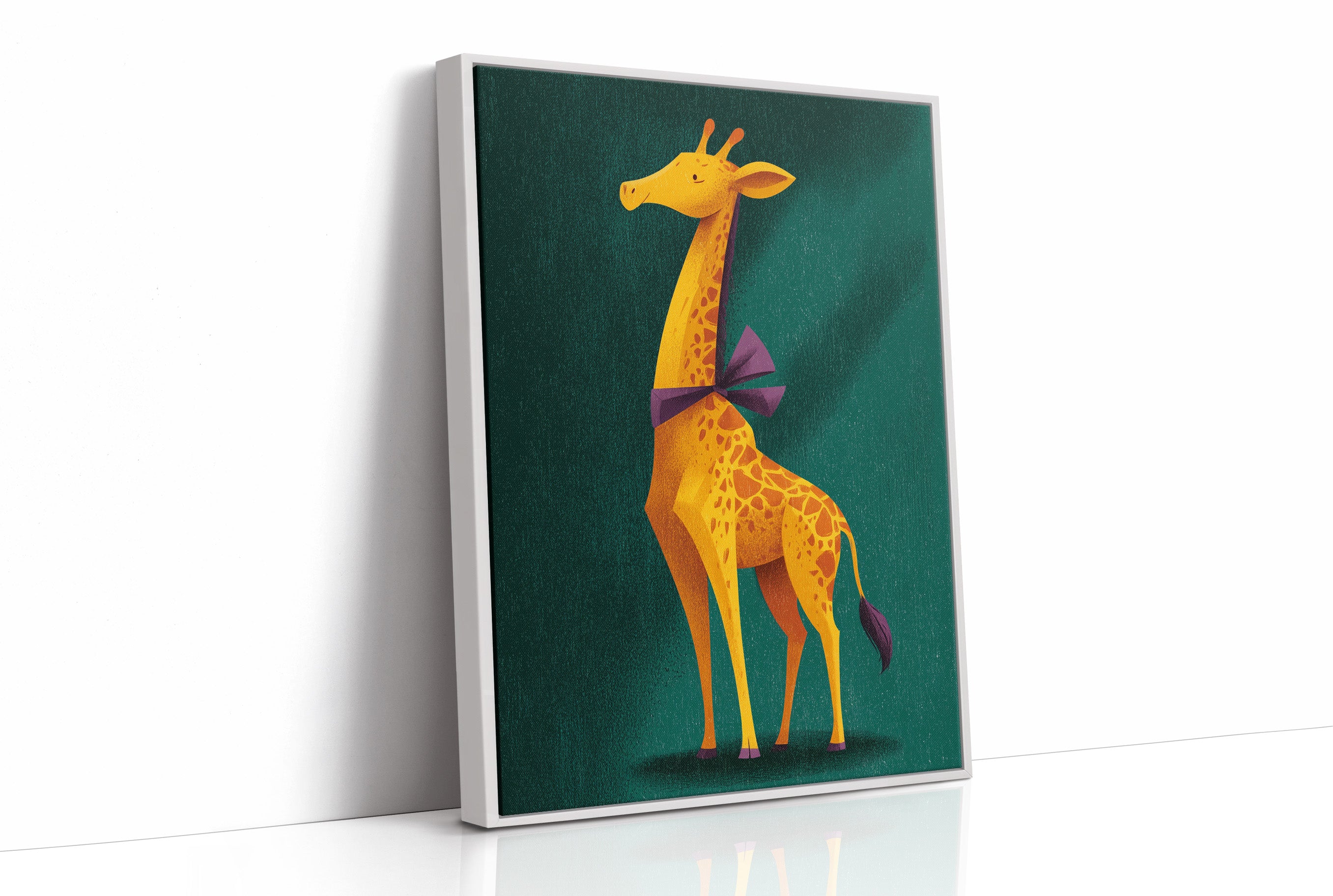 Giraffe in Purple Bow