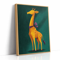 Giraffe in Purple Bow