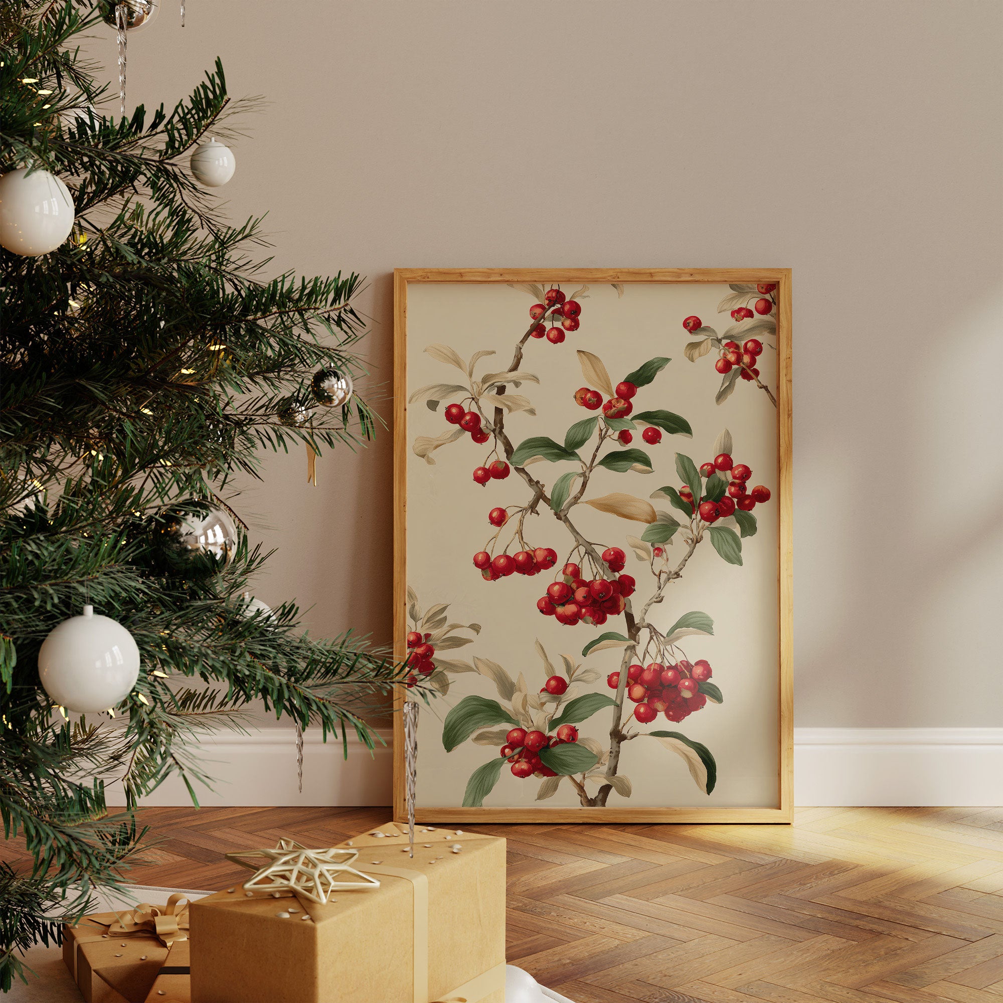 Winter Berries Dance In Gold Light