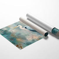 Egret In Misty Coastal Bloom