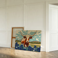 Texas Icon – Longhorn and Bluebonnets Pop Art