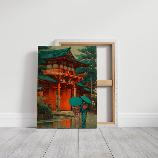 Rainy Steps At The Temple Gate