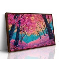 Cherry Blossoms Dance In Turquoise Light