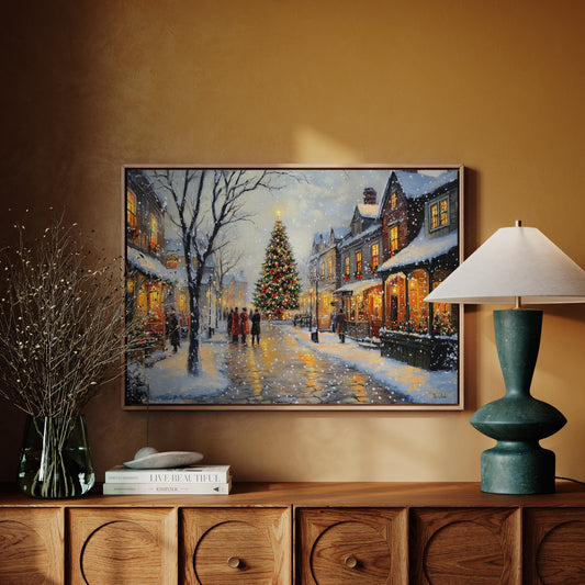 Snow Falls On Christmas Square