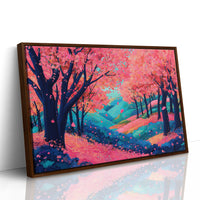 Cherry Blossoms Dance Above Turquoise Hills