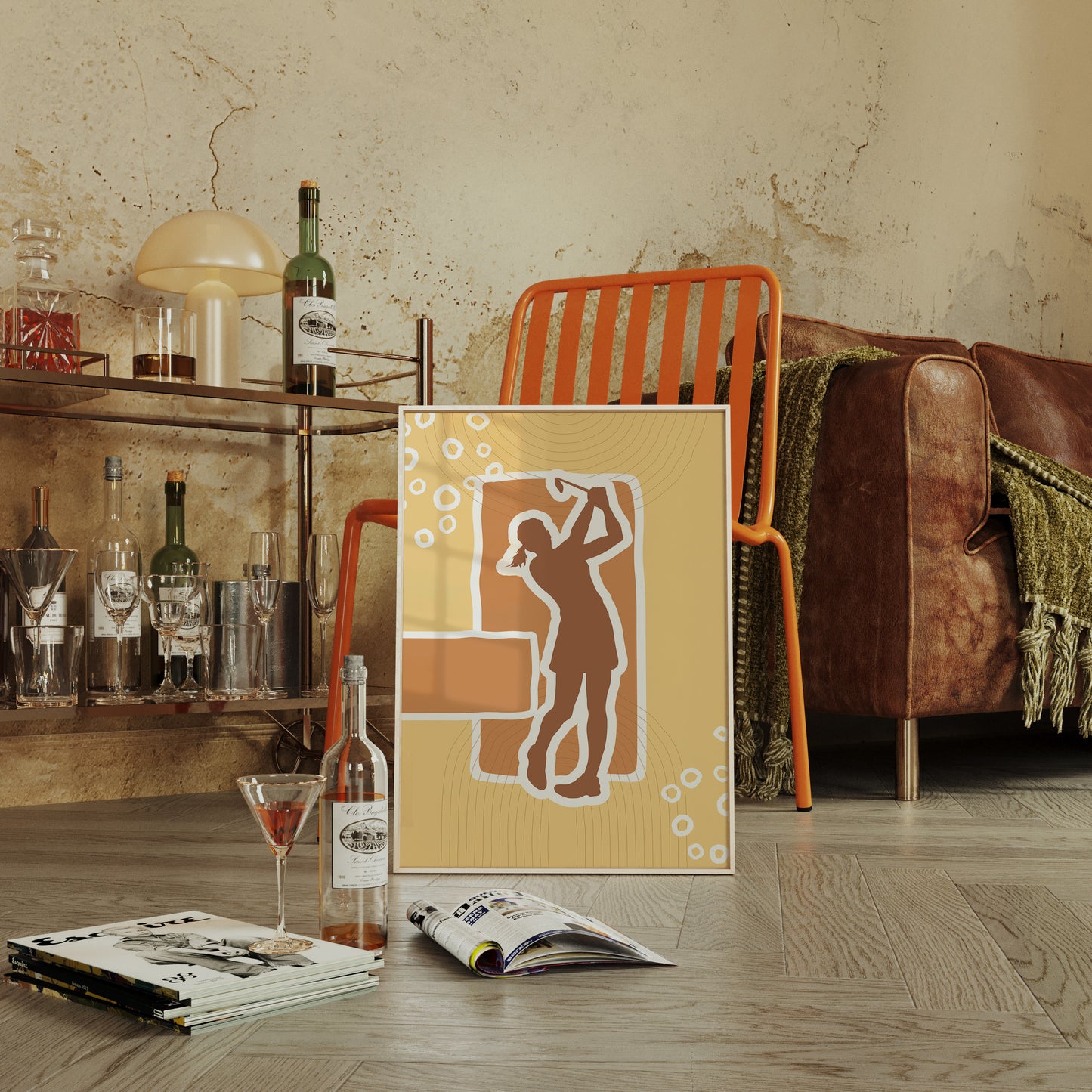 Copper Notes Float Through Golden Air