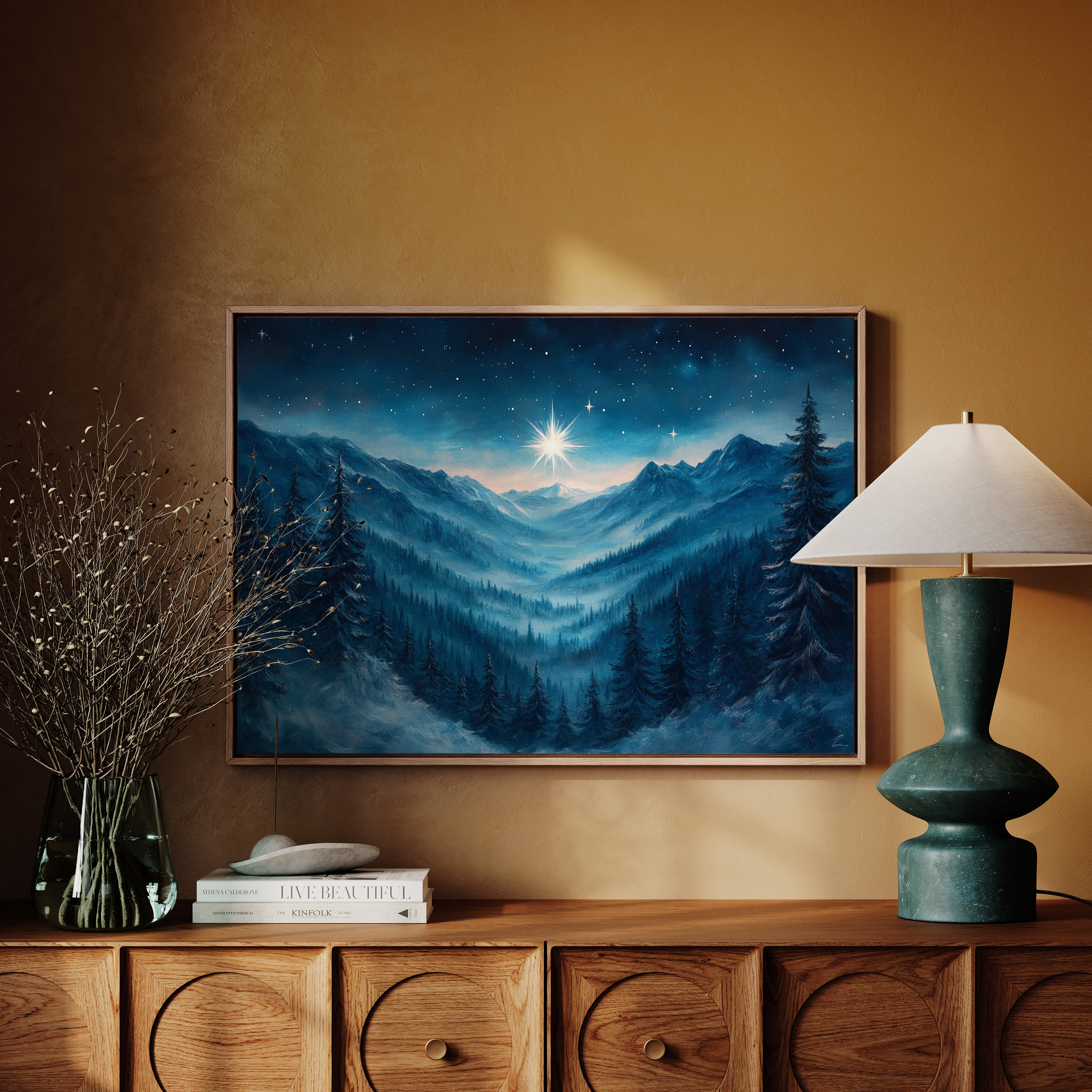 Northern Peaks Hold Winter's Light