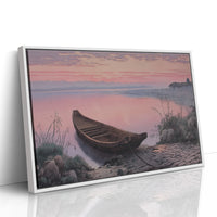 Lakeside Boat Awaits Dawn's Promise