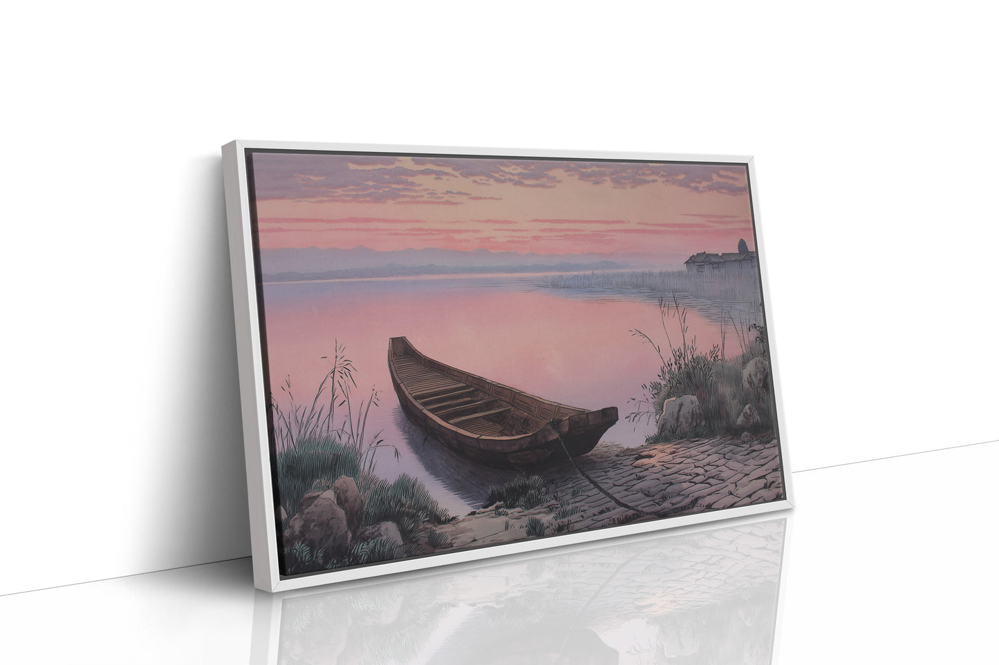 Lakeside Boat Awaits Dawn's Promise