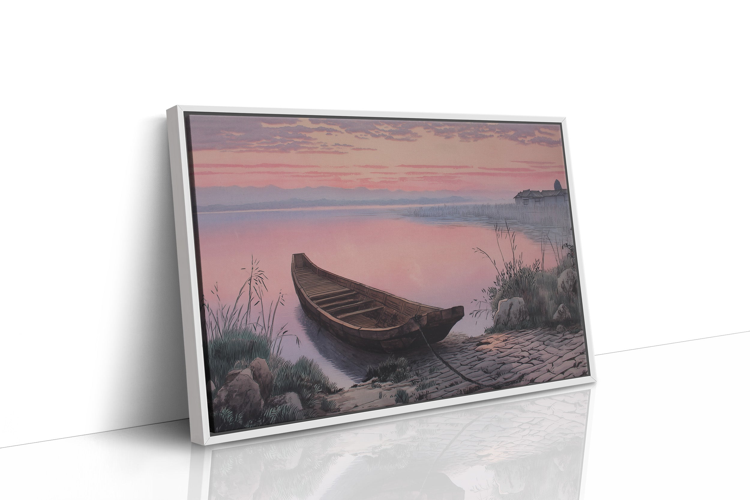 Lakeside Boat Awaits Dawn's Promise