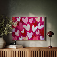 Hearts Dance In Magenta Light