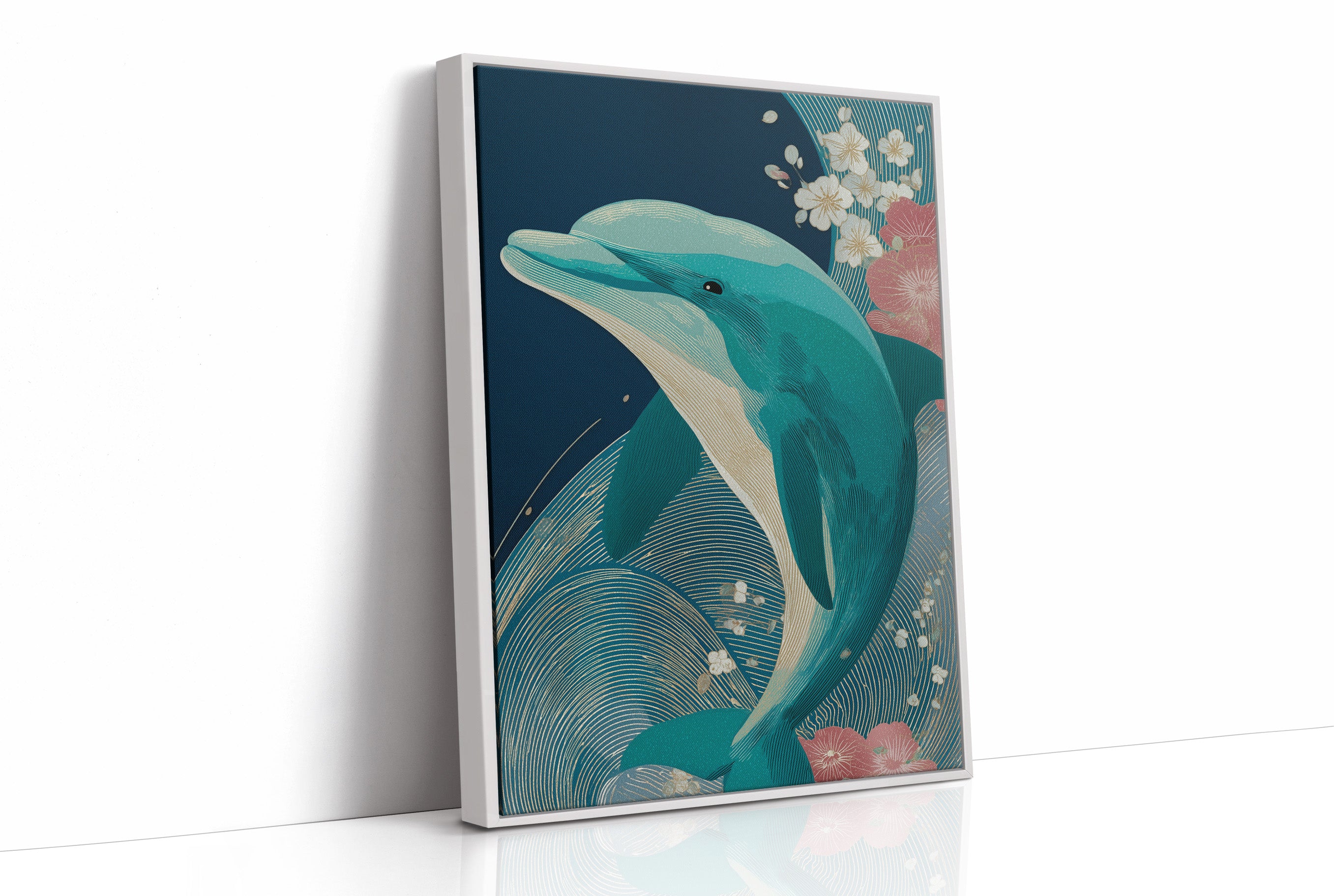 Dolphin Among Cherry Blooms
