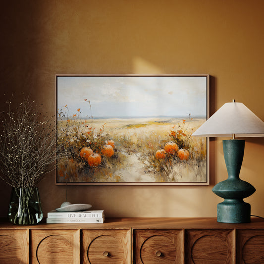 Pumpkins Rest In Golden Fields
