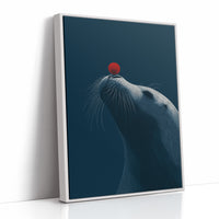 Seal Balancing Red Moon