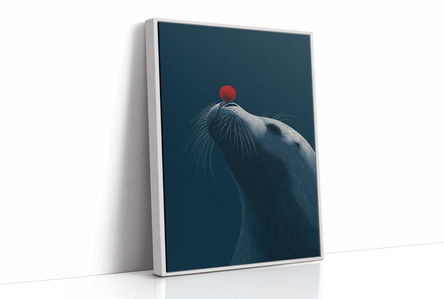 Seal Balancing Red Moon