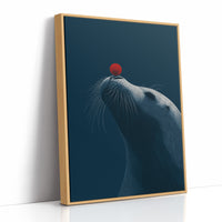 Seal Balancing Red Moon