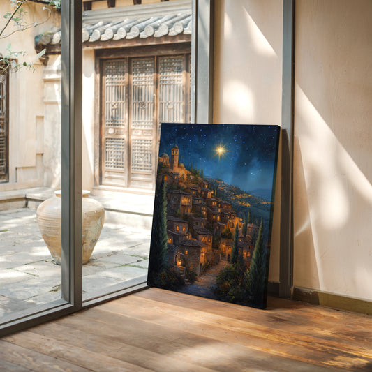 Starry Night Village Canvas Print - Enchanting Landscape Art - Gallery Canvas image 14