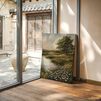 Tranquil Meadow Landscape Painting - Serene Nature Art - Gallery Canvas image 10