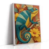 Chameleon Among the Daisies