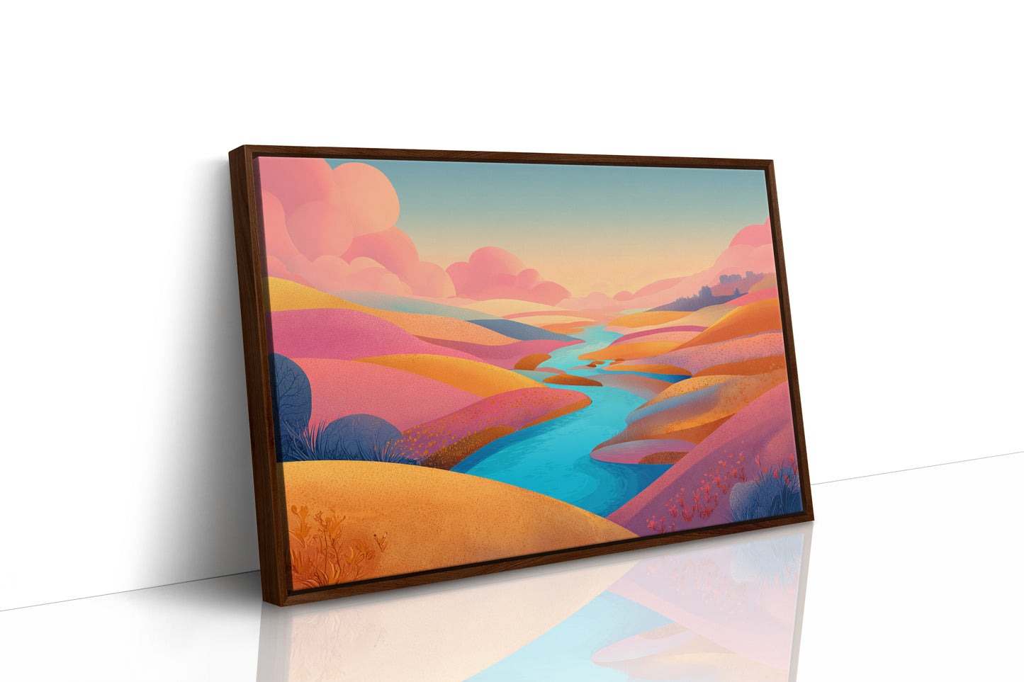 Turquoise River Cuts Through Sunset