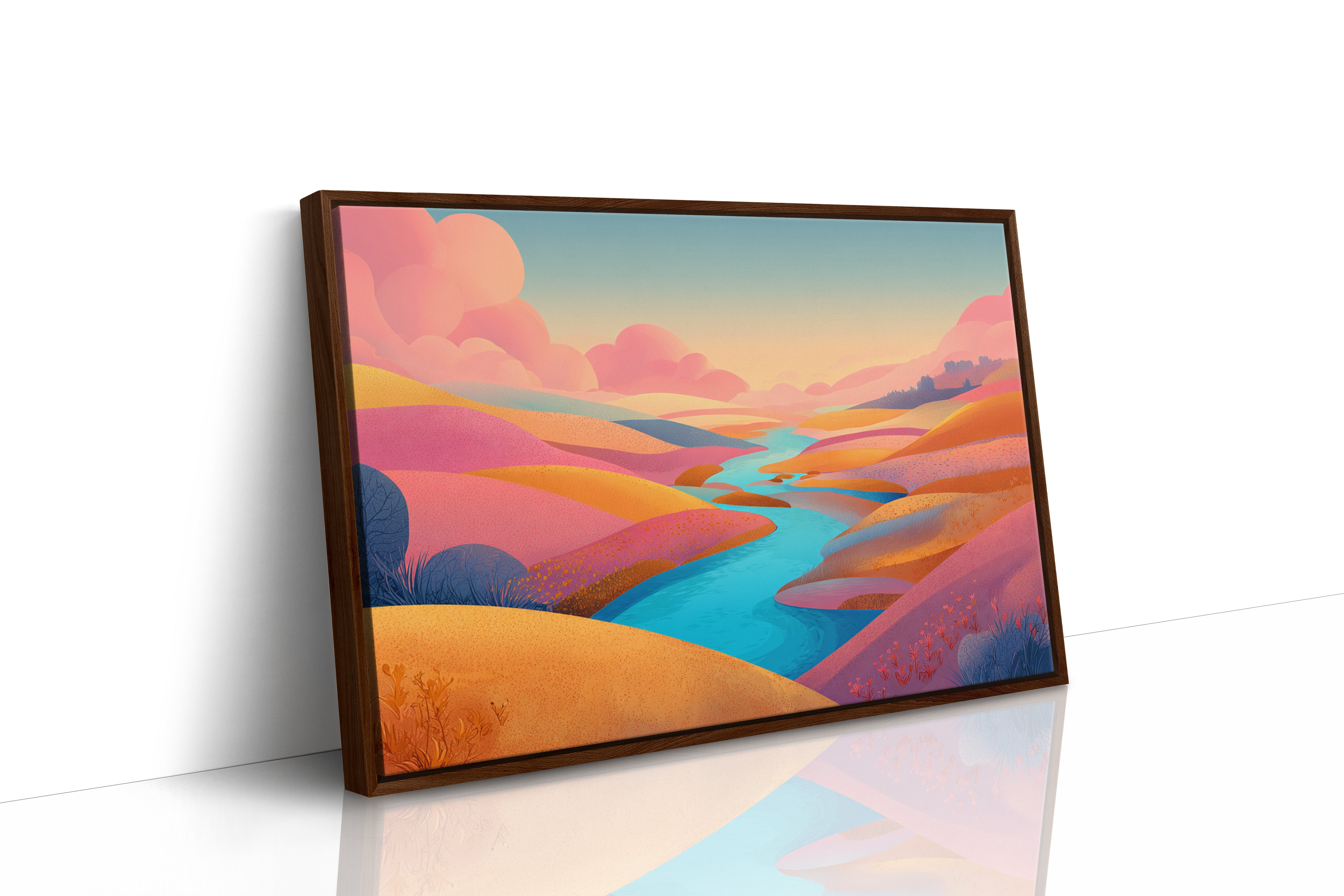 Turquoise River Cuts Through Sunset