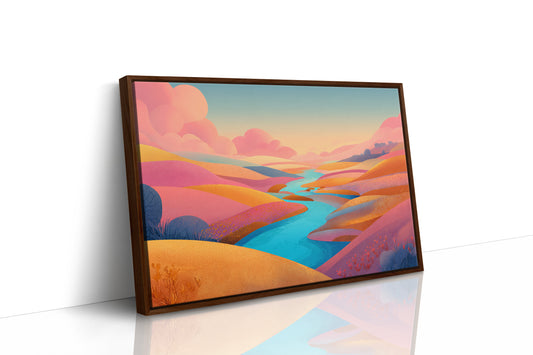 Turquoise River Cuts Through Sunset