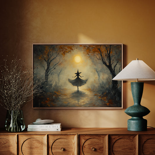 Moonlit Dance Through Autumn's Path
