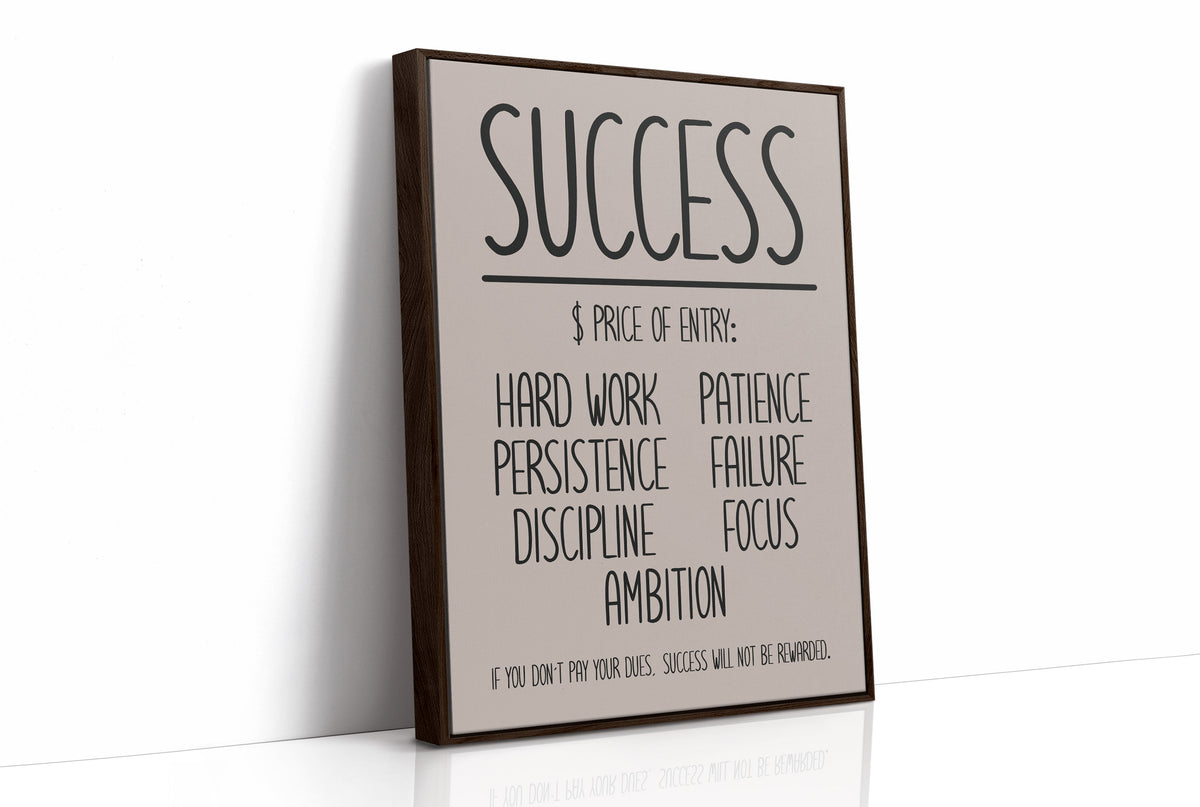 Success: Price of Entry Typography