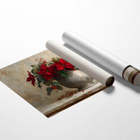 Poinsettias Paint December's Silver Story