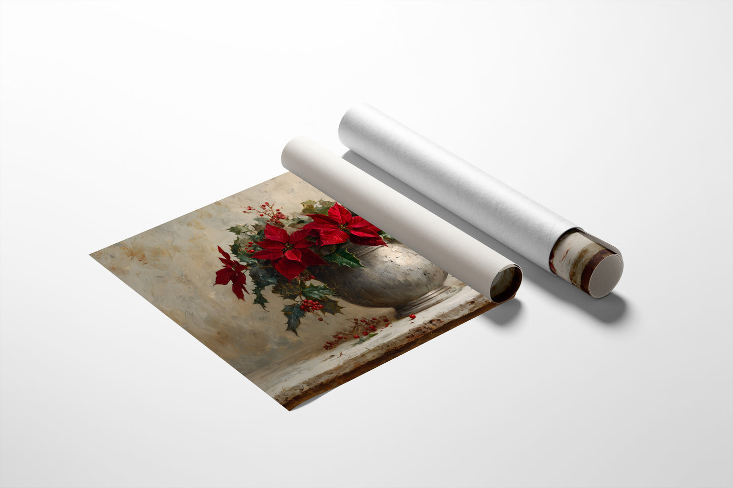 Poinsettias Paint December's Silver Story