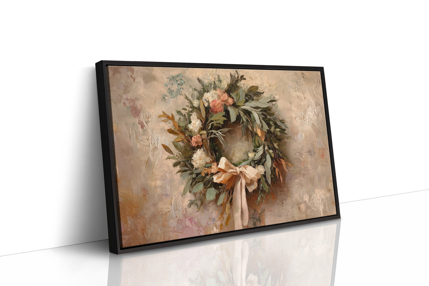 Wreath of Leaves and Soft Florals
