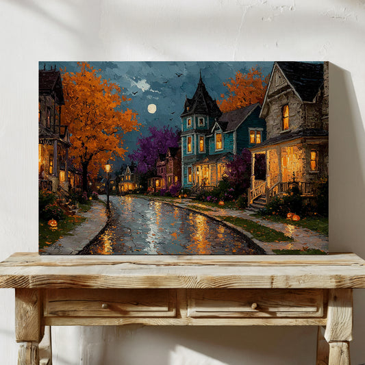 Autumn Glow on Cobblestone Lane