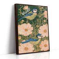 Blue Tits in Cottage Bloom