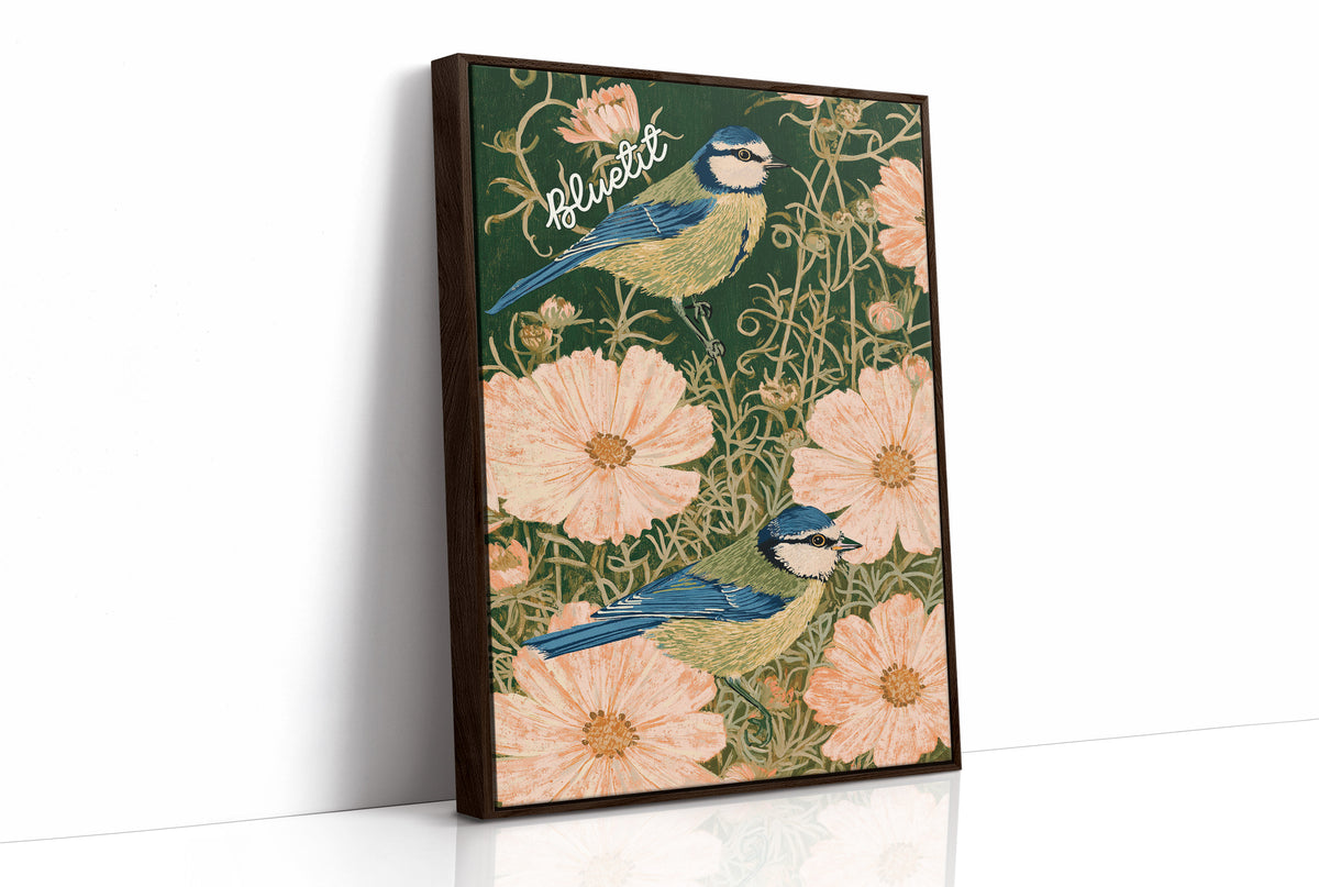 Blue Tits in Cottage Bloom