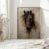 Rawhide Gaze Textured Horse Portrait